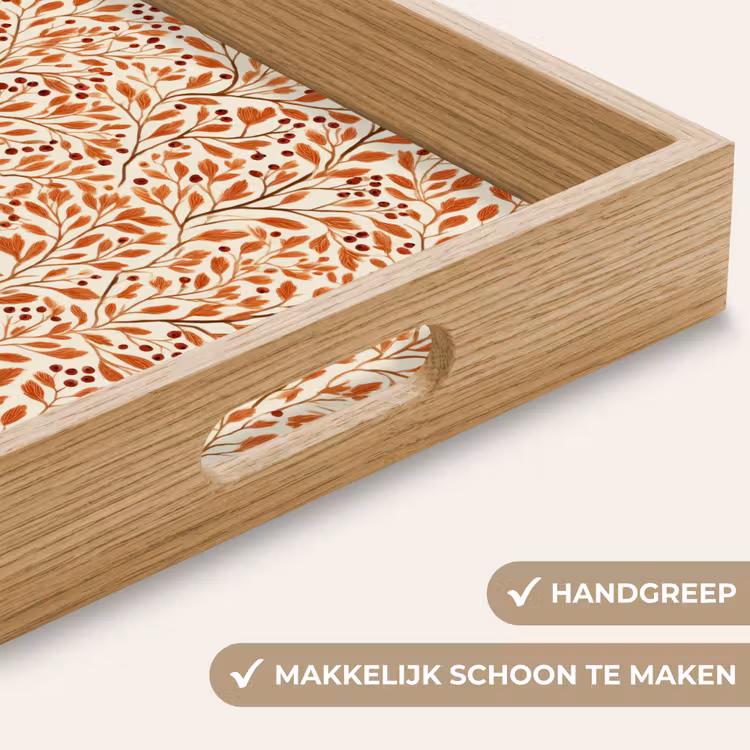 Dienblad - Bladeren - Botanisch - Terracotta — 5