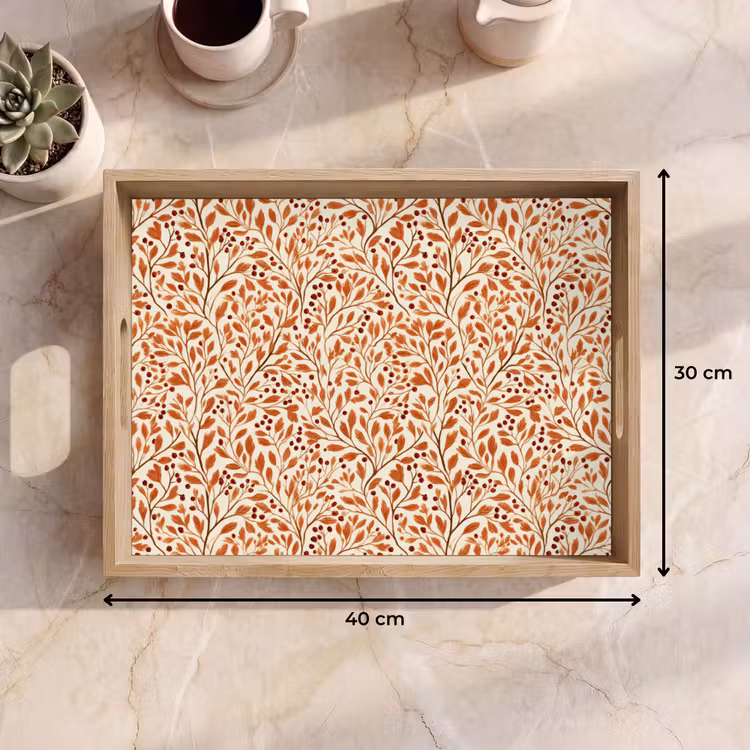 Dienblad - Bladeren - Botanisch - Terracotta — 9