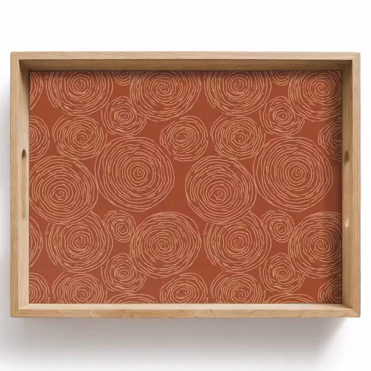 Dienblad - Cirkels - Abstract - Artistiek - Terracotta — 1