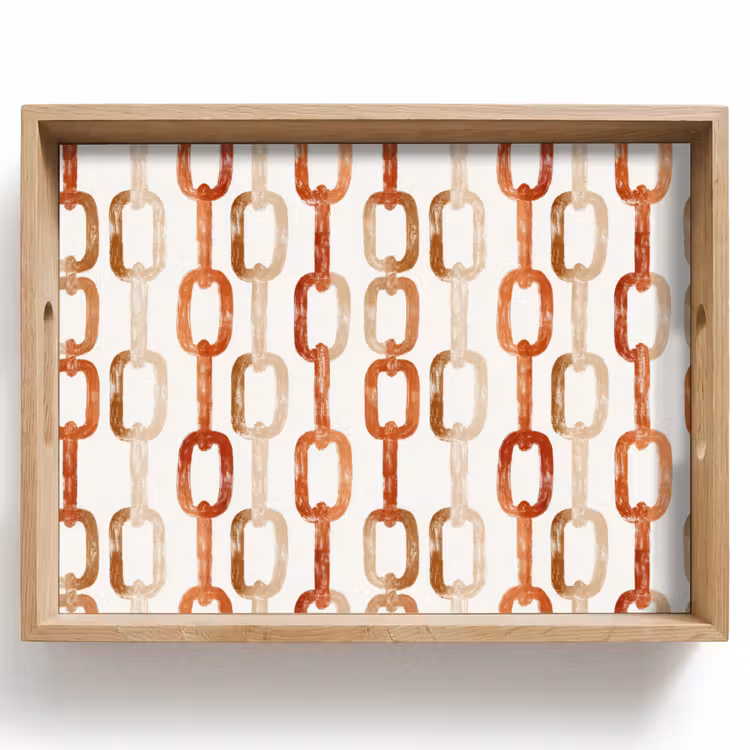 Dienblad - Schakels - Patroon - Aquarel - Terracotta — 1