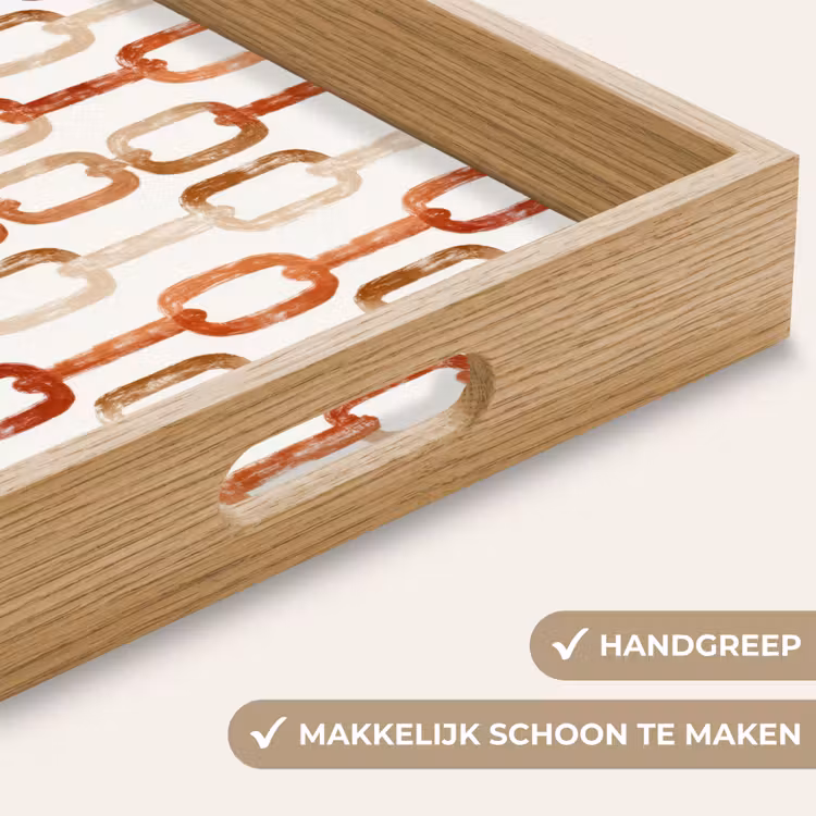 Dienblad - Schakels - Patroon - Aquarel - Terracotta — 5