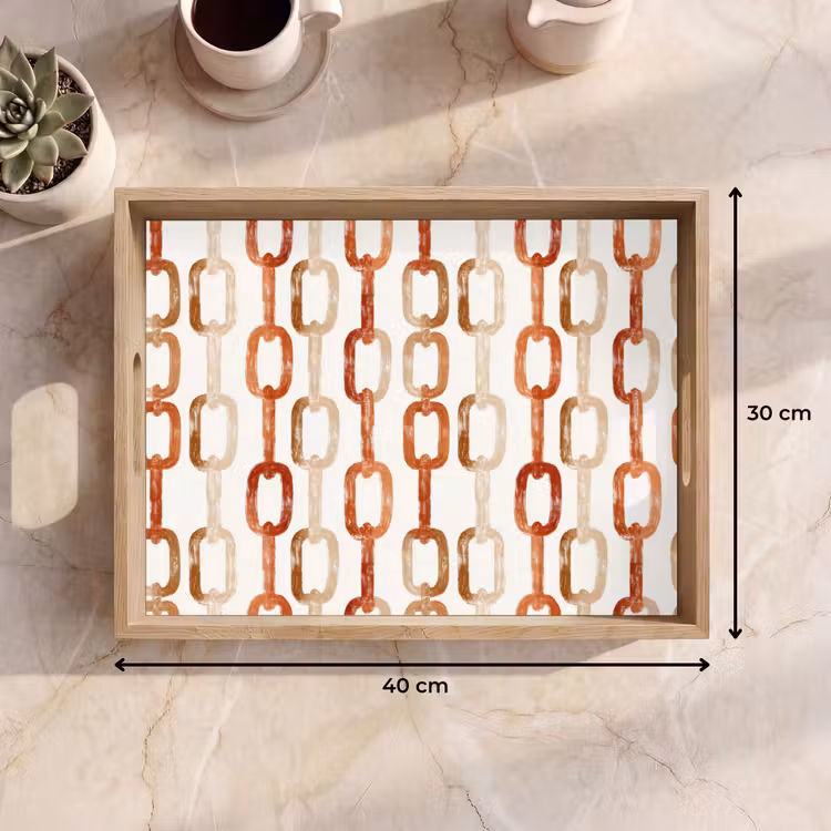 Dienblad - Schakels - Patroon - Aquarel - Terracotta — 9