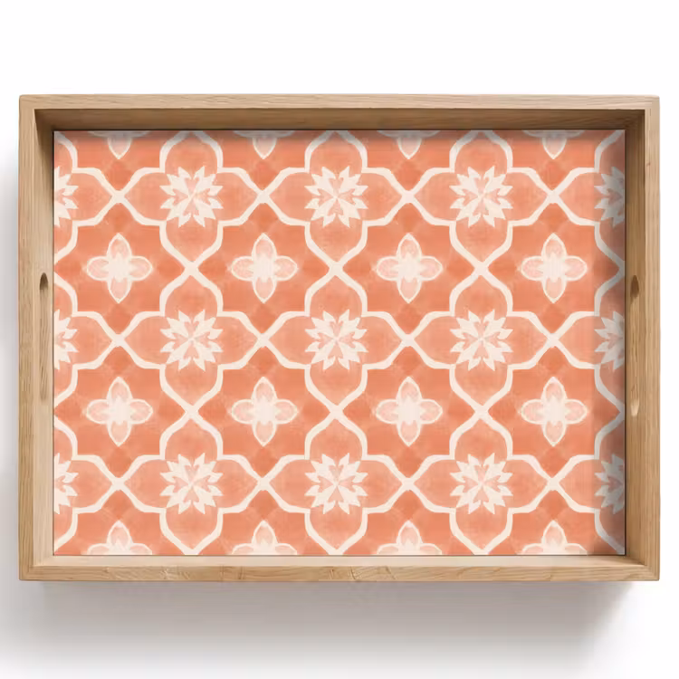 Dienblad - Tegelpatroon - Arabesk - Vintage - Terracotta — 1