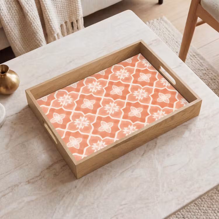 Dienblad - Tegelpatroon - Arabesk - Vintage - Terracotta — 2