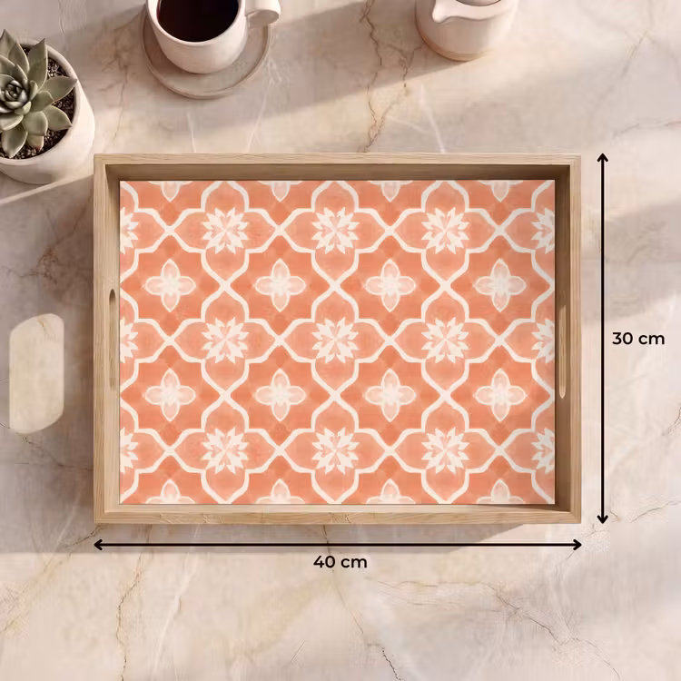 Dienblad - Tegelpatroon - Arabesk - Vintage - Terracotta — 9
