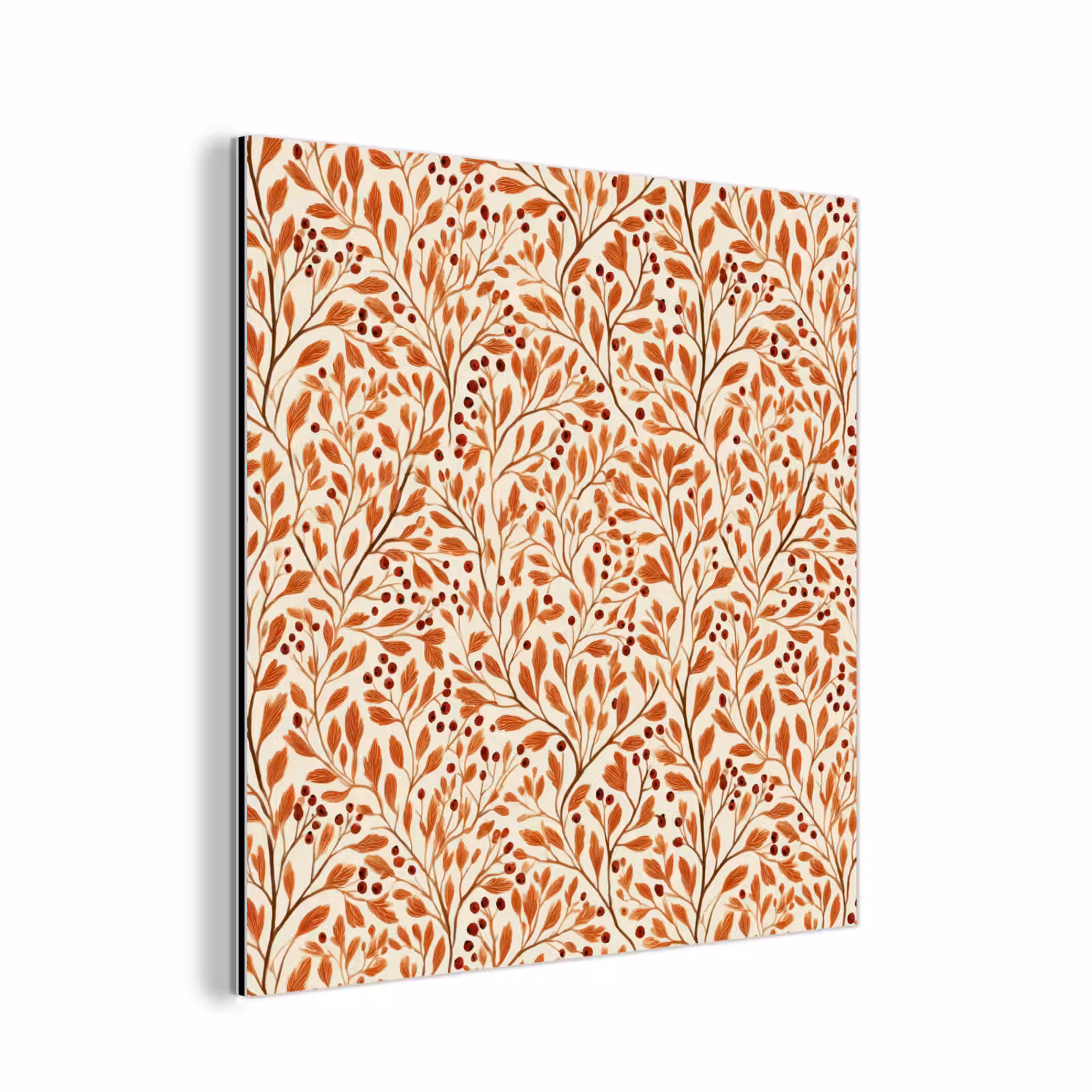 Aluminium schilderij - Bladeren - Botanisch - Terracotta — 1
