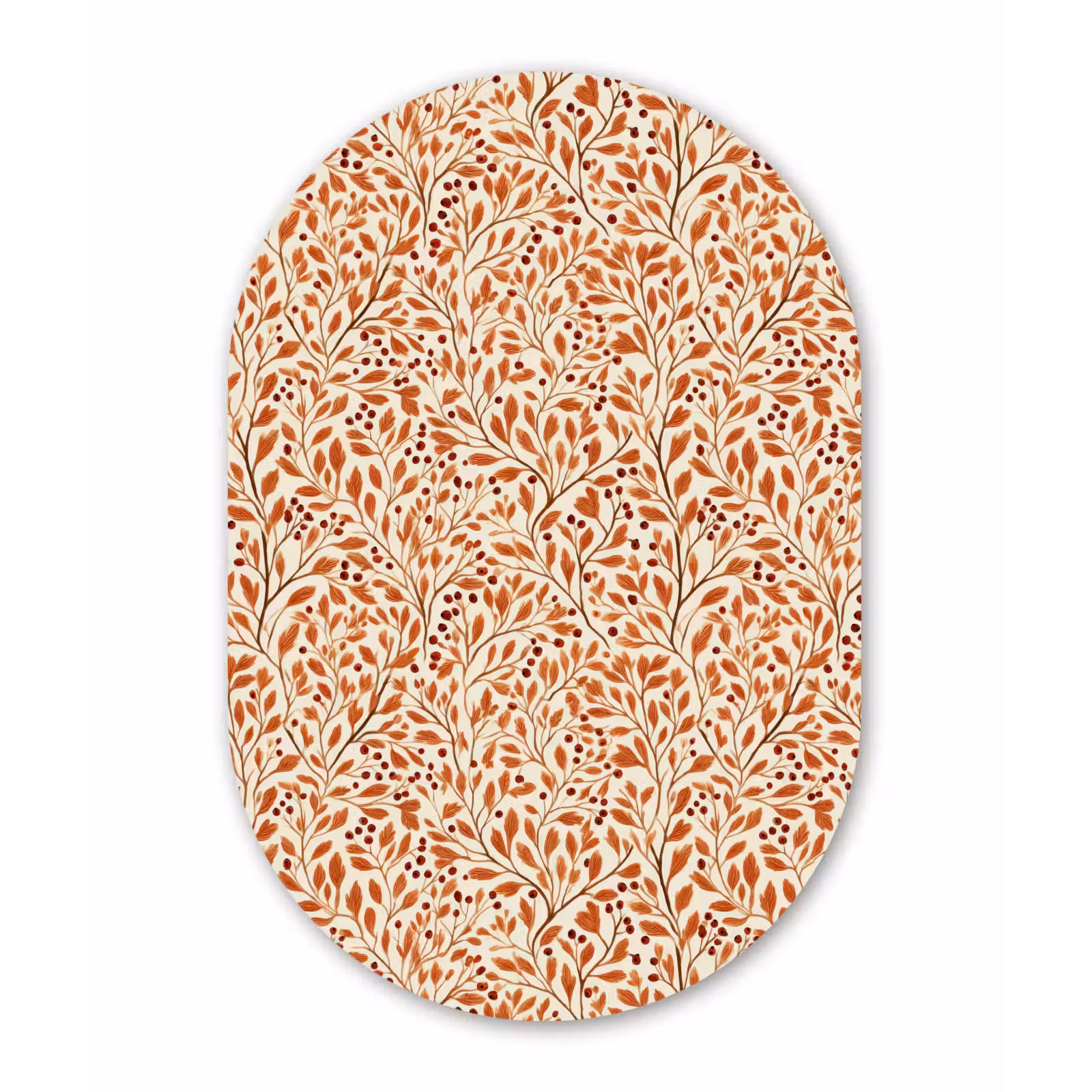 Muurovaal aluminium - Bladeren - Botanisch - Terracotta — 1