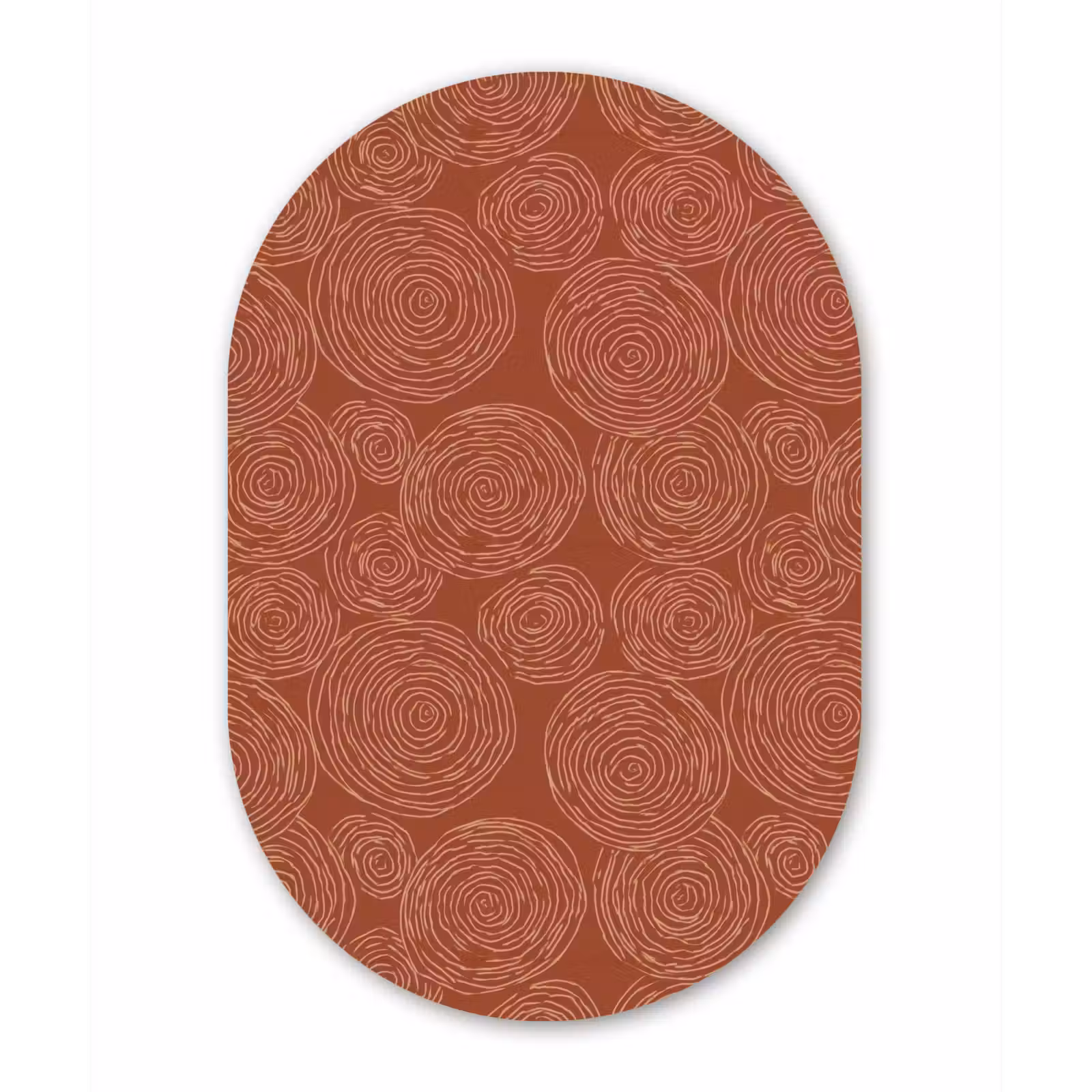 Muurovaal aluminium - Cirkels - Abstract - Artistiek - Terracotta — 1