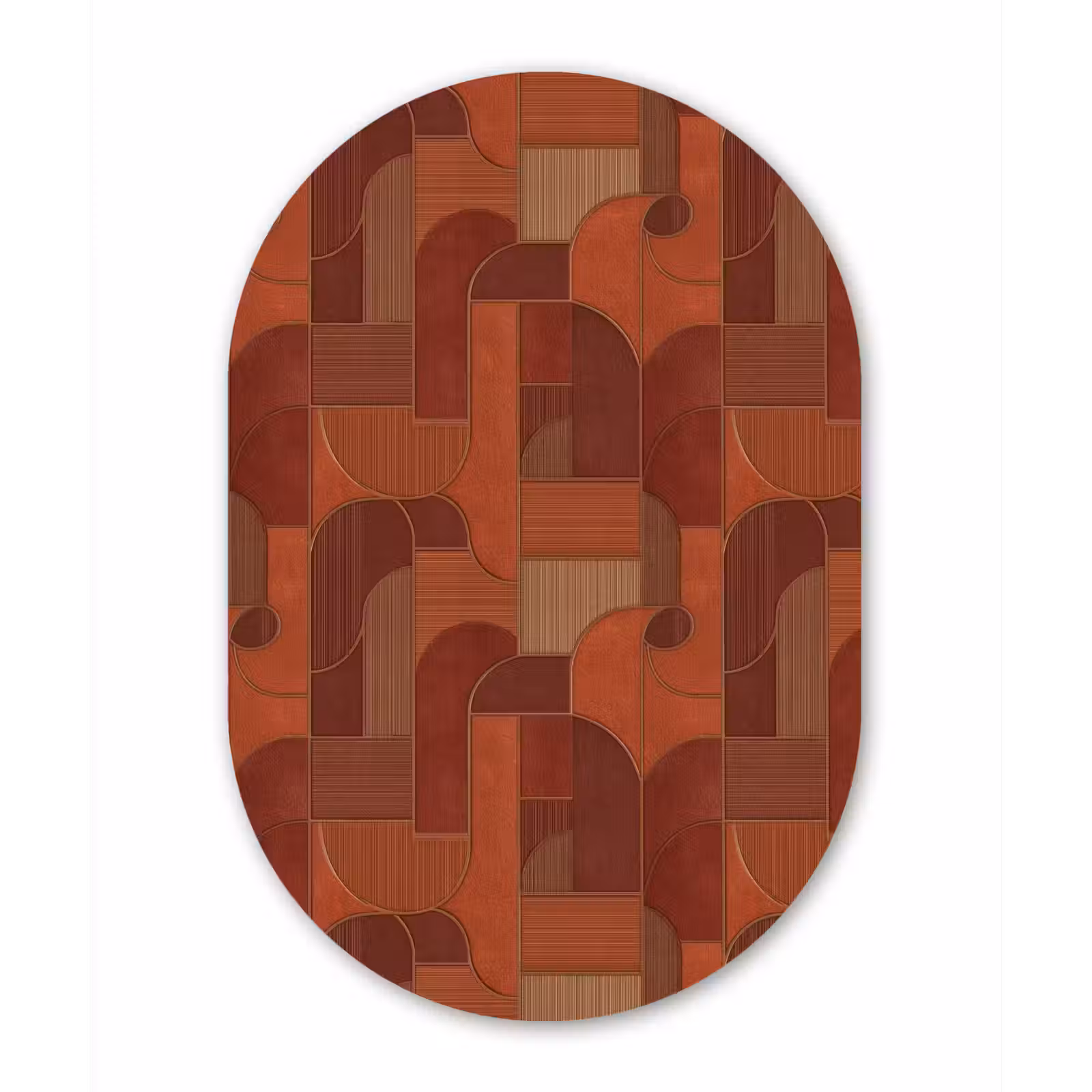 Muurovaal aluminium - Geometrisch - Abstract - Textuur - Bruin — 1