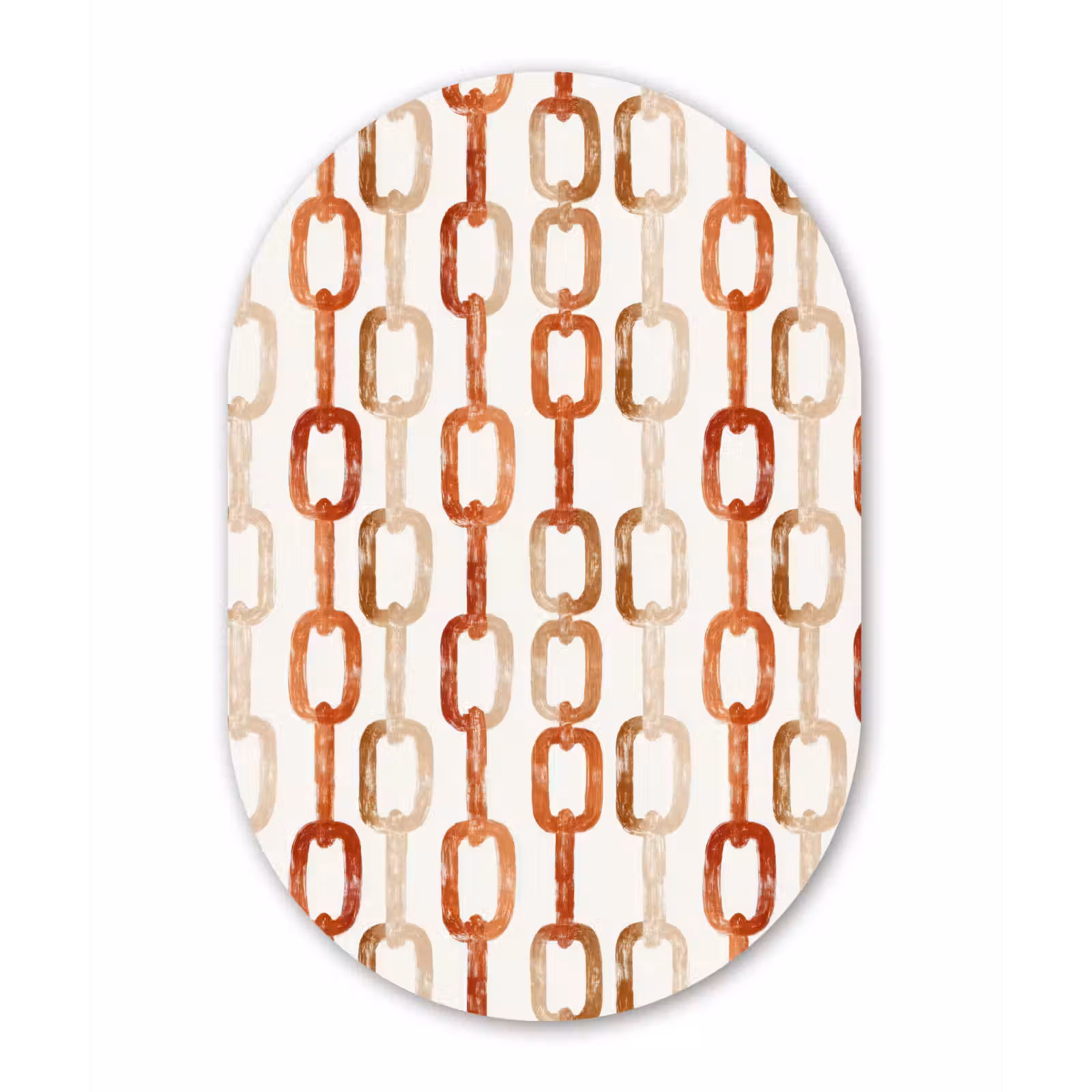 Muurovaal aluminium - Schakels - Patroon - Aquarel - Terracotta — 1