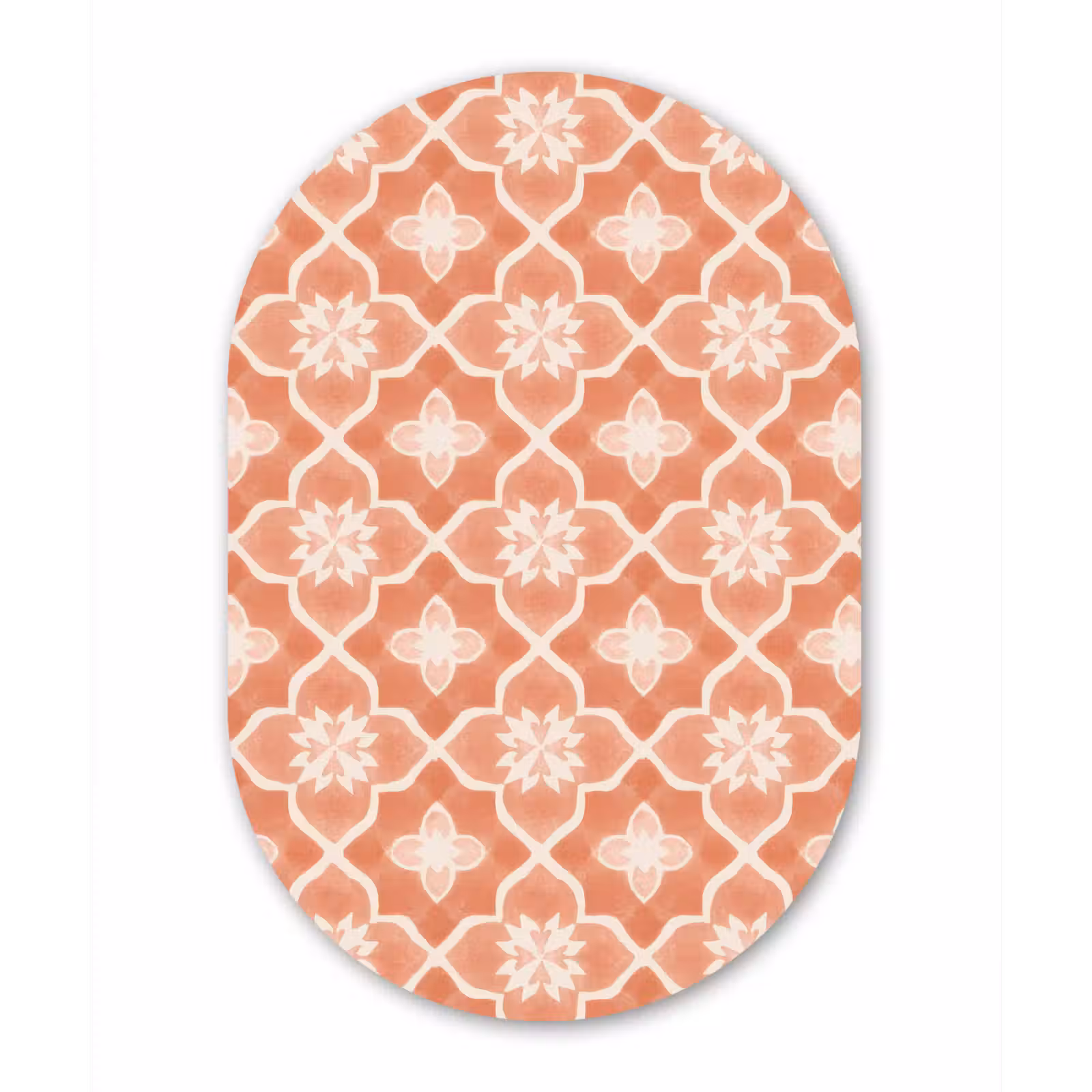 Muurovaal aluminium - Tegelpatroon - Arabesk - Vintage - Terracotta — 1