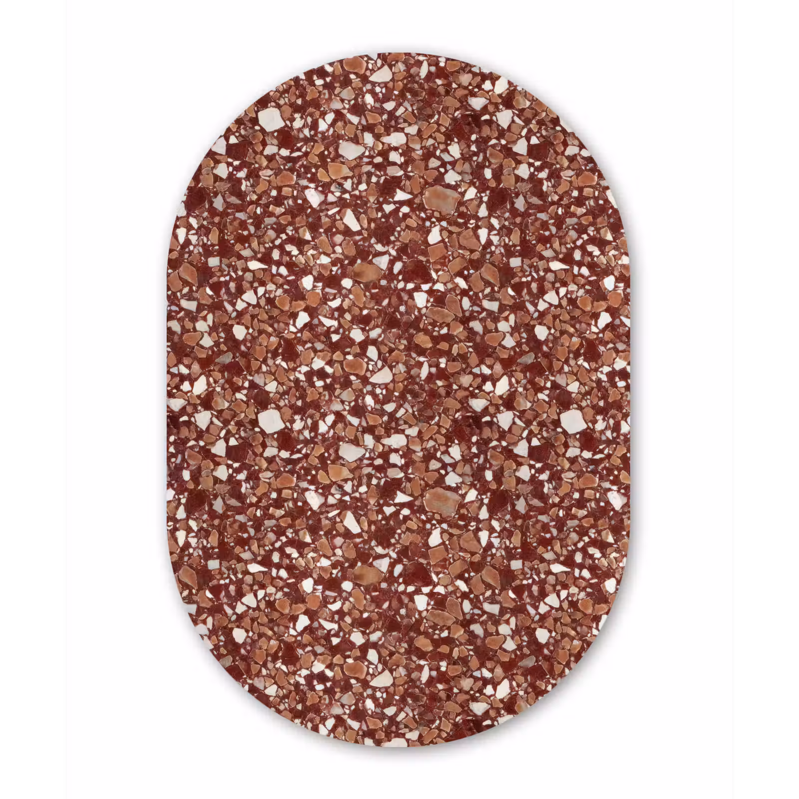 Muurovaal aluminium - Terrazzo - Patroon - Steentextuur - Roodbruin — 1