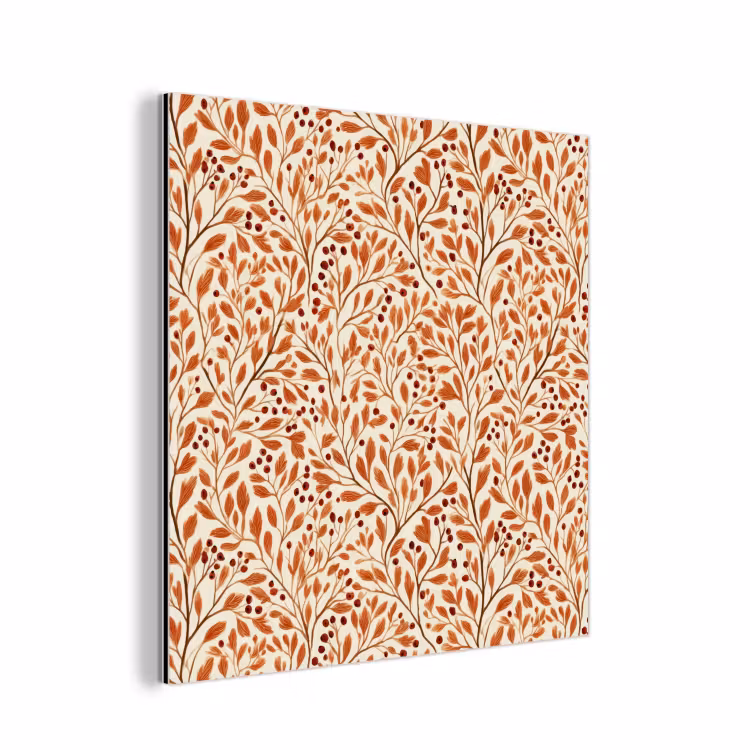 Aluminium schilderij - Bladeren - Botanisch - Terracotta — 1