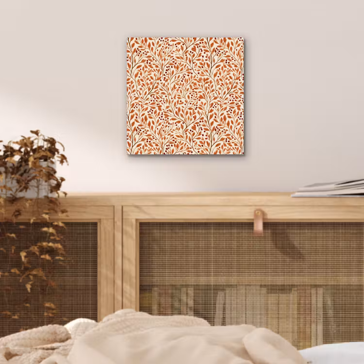 Aluminium schilderij - Bladeren - Botanisch - Terracotta — 4