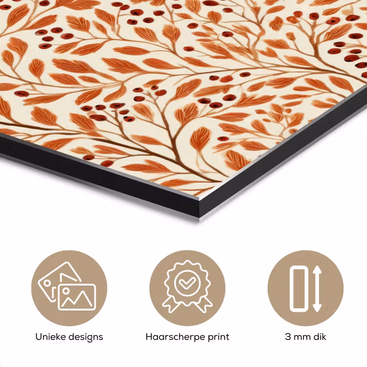 Aluminium schilderij - Bladeren - Botanisch - Terracotta — 7