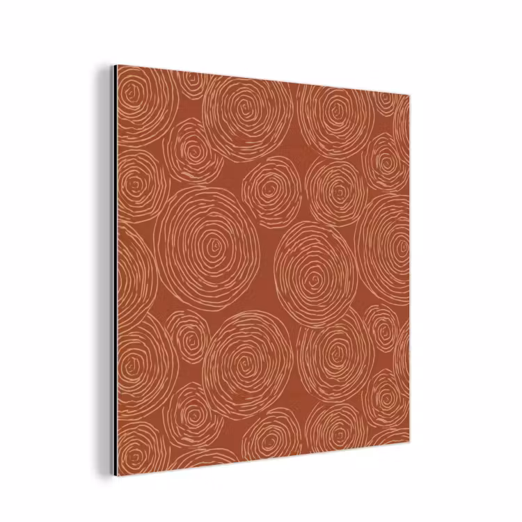 Aluminium schilderij - Cirkels - Abstract - Artistiek - Terracotta — 1