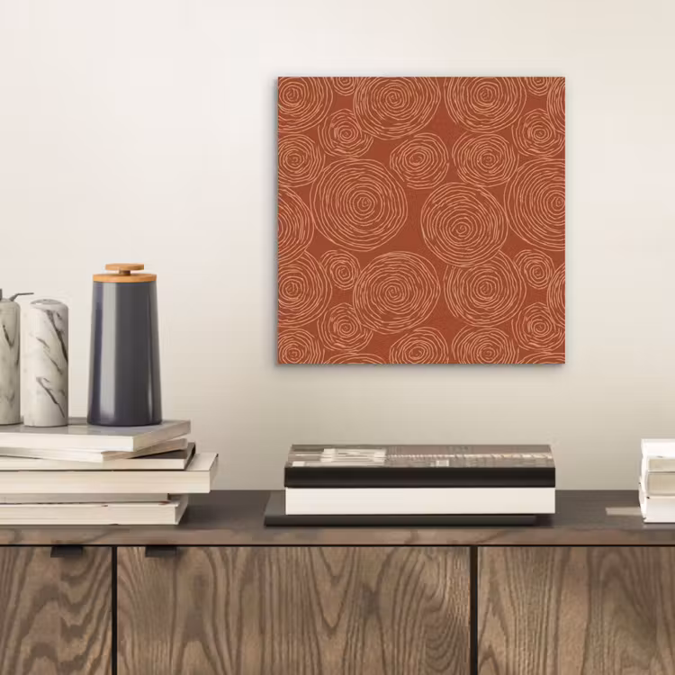 Aluminium schilderij - Cirkels - Abstract - Artistiek - Terracotta — 2