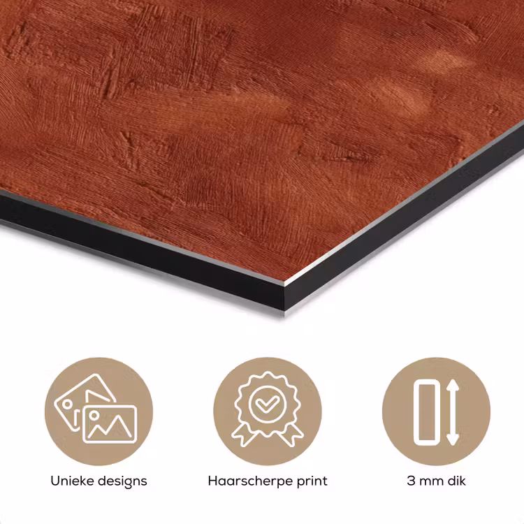 Aluminium schilderij - Stucwerk - Textuur - Terracotta — 7