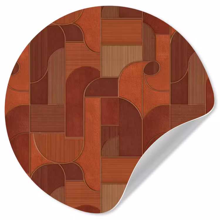 Behangcirkel - Geometrisch - Abstract - Textuur - Bruin — 1