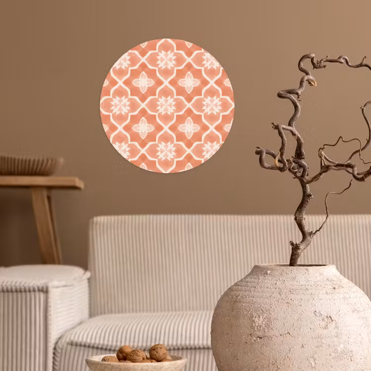 Behangcirkel - Tegelpatroon - Arabesk - Vintage - Terracotta — 2