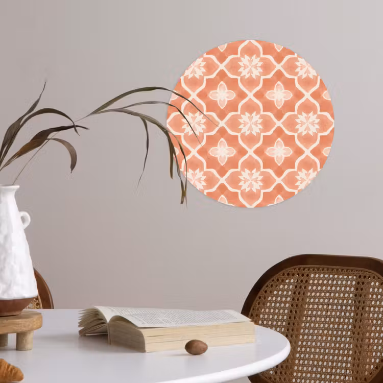 Behangcirkel - Tegelpatroon - Arabesk - Vintage - Terracotta — 4