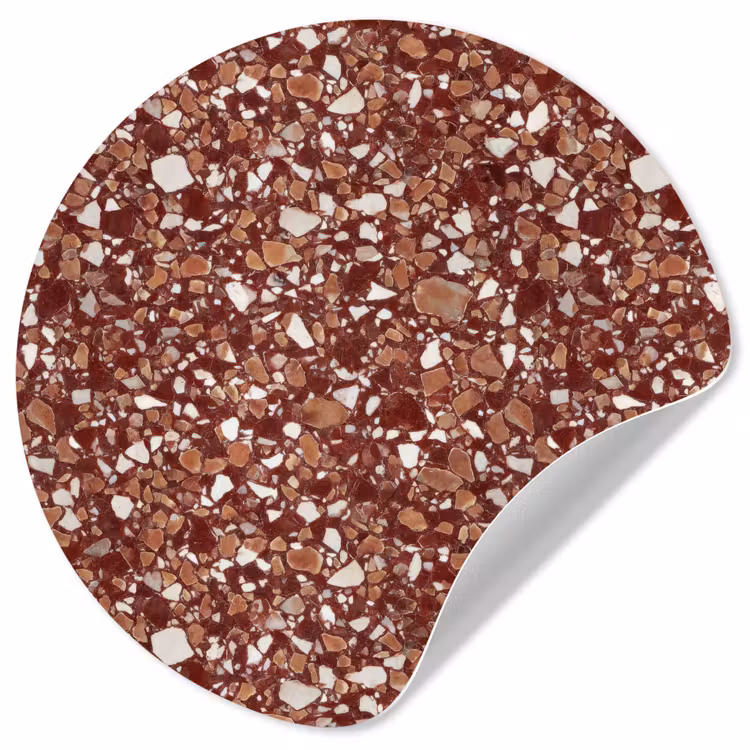 Behangcirkel - Terrazzo - Patroon - Steentextuur - Roodbruin — 1