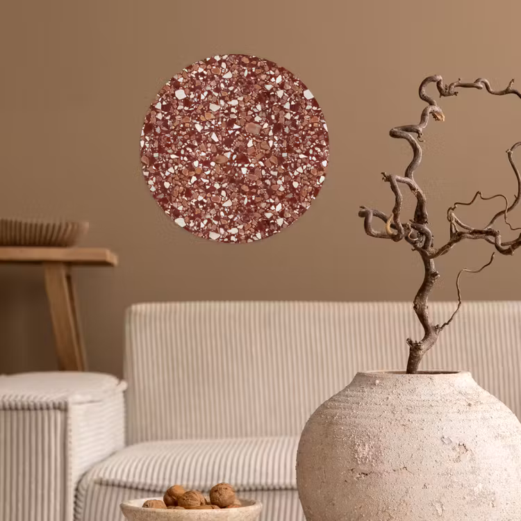 Behangcirkel - Terrazzo - Patroon - Steentextuur - Roodbruin — 2