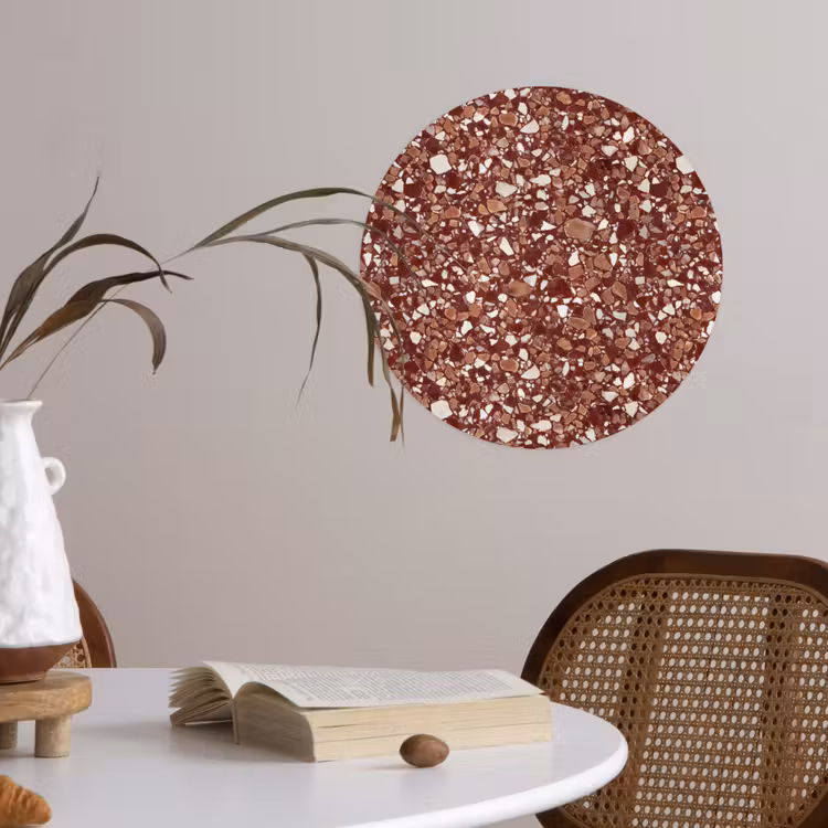 Behangcirkel - Terrazzo - Patroon - Steentextuur - Roodbruin — 4