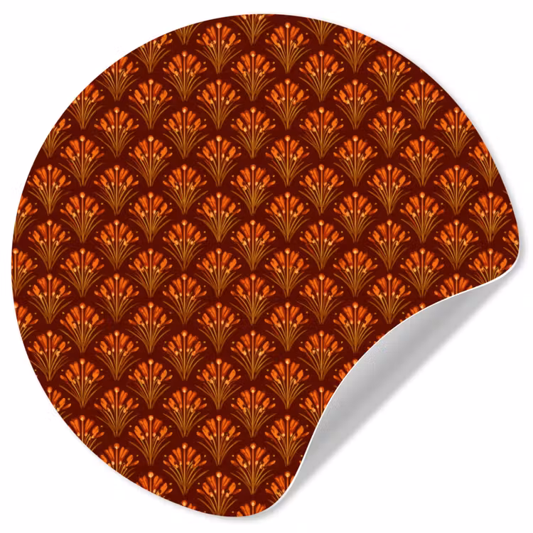 Behangcirkel - Waaiers - Art Deco - Botanisch - Roestbruin - Oranje — 1