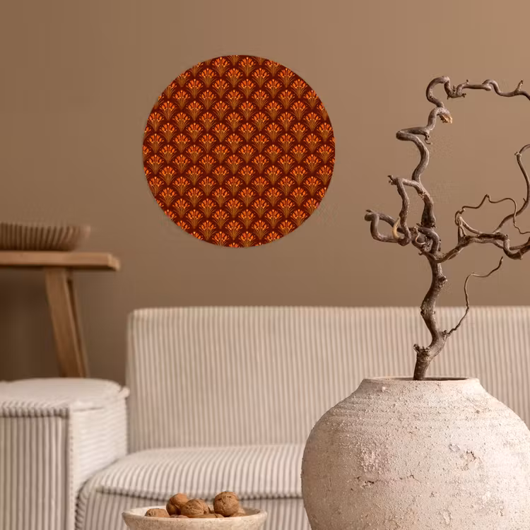Behangcirkel - Waaiers - Art Deco - Botanisch - Roestbruin - Oranje — 2
