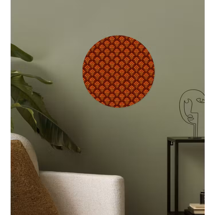 Behangcirkel - Waaiers - Art Deco - Botanisch - Roestbruin - Oranje — 3