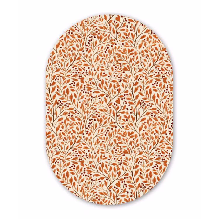 Muurovaal aluminium - Bladeren - Botanisch - Terracotta — 1