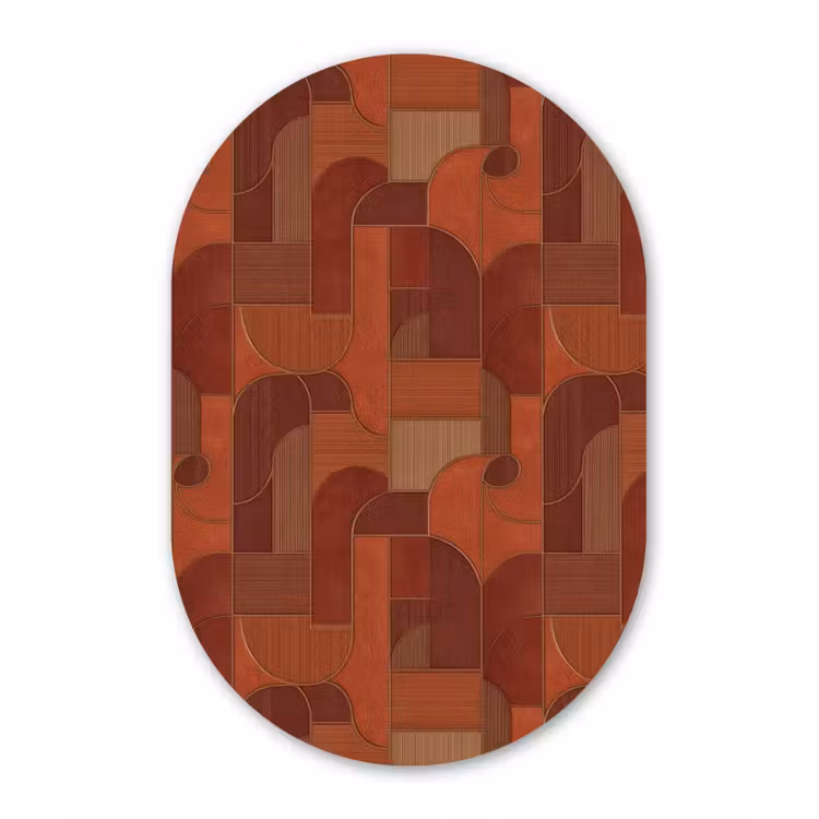 Muurovaal aluminium - Geometrisch - Abstract - Textuur - Bruin — 1
