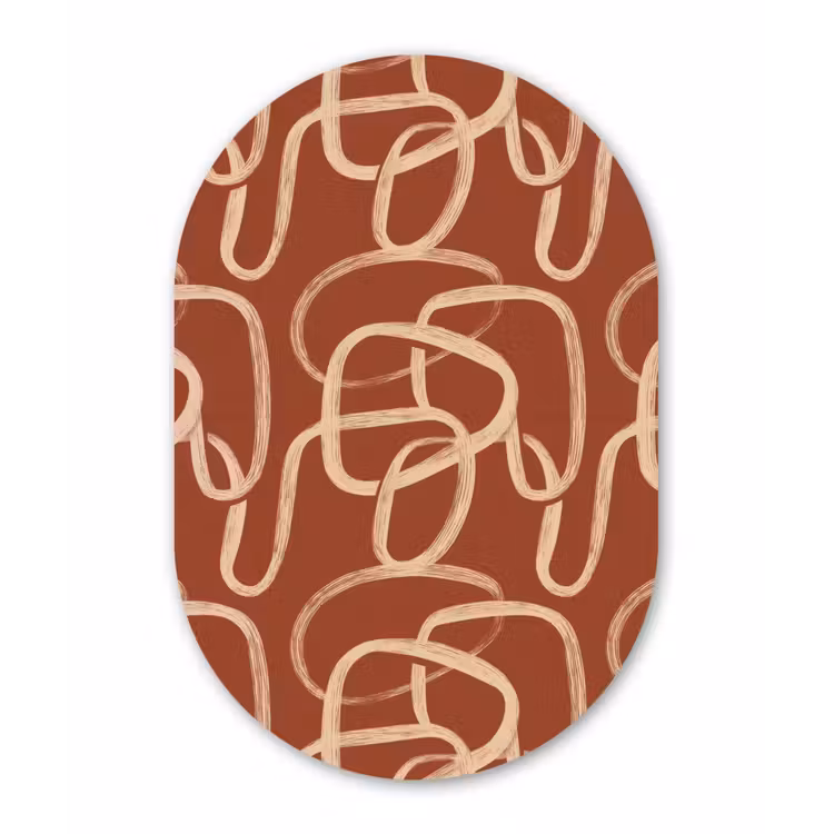 Muurovaal aluminium - Lijnen - Abstract - Organisch - Terracotta - Crème — 1