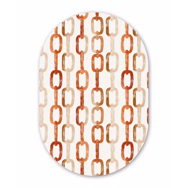 Muurovaal aluminium - Schakels - Patroon - Aquarel - Terracotta — 1