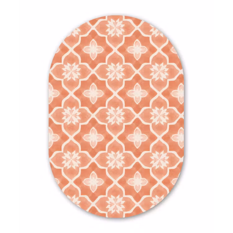 Muurovaal aluminium - Tegelpatroon - Arabesk - Vintage - Terracotta — 1