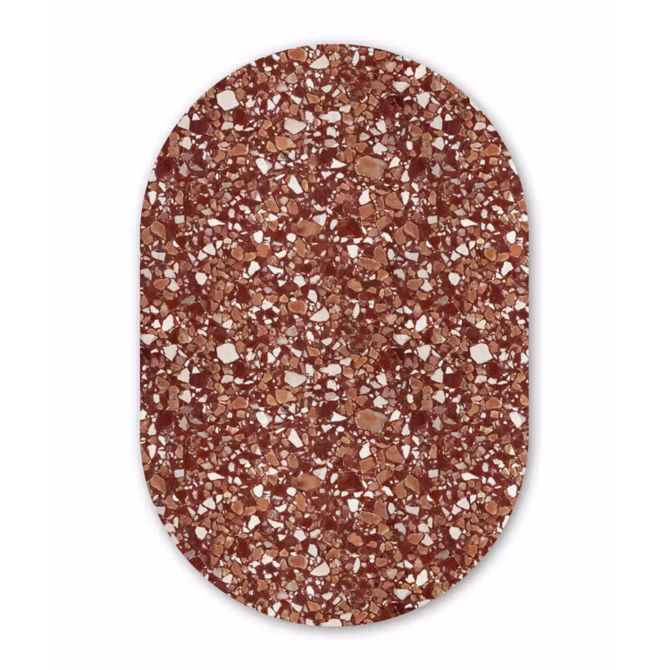 Muurovaal aluminium - Terrazzo - Patroon - Steentextuur - Roodbruin — 1