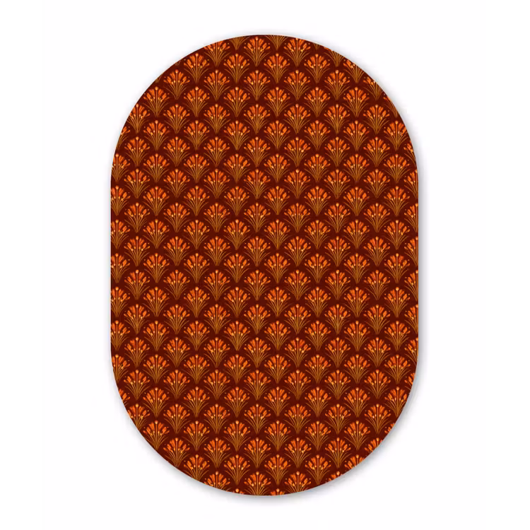 Muurovaal aluminium - Waaiers - Art Deco - Botanisch - Roestbruin - Oranje — 1
