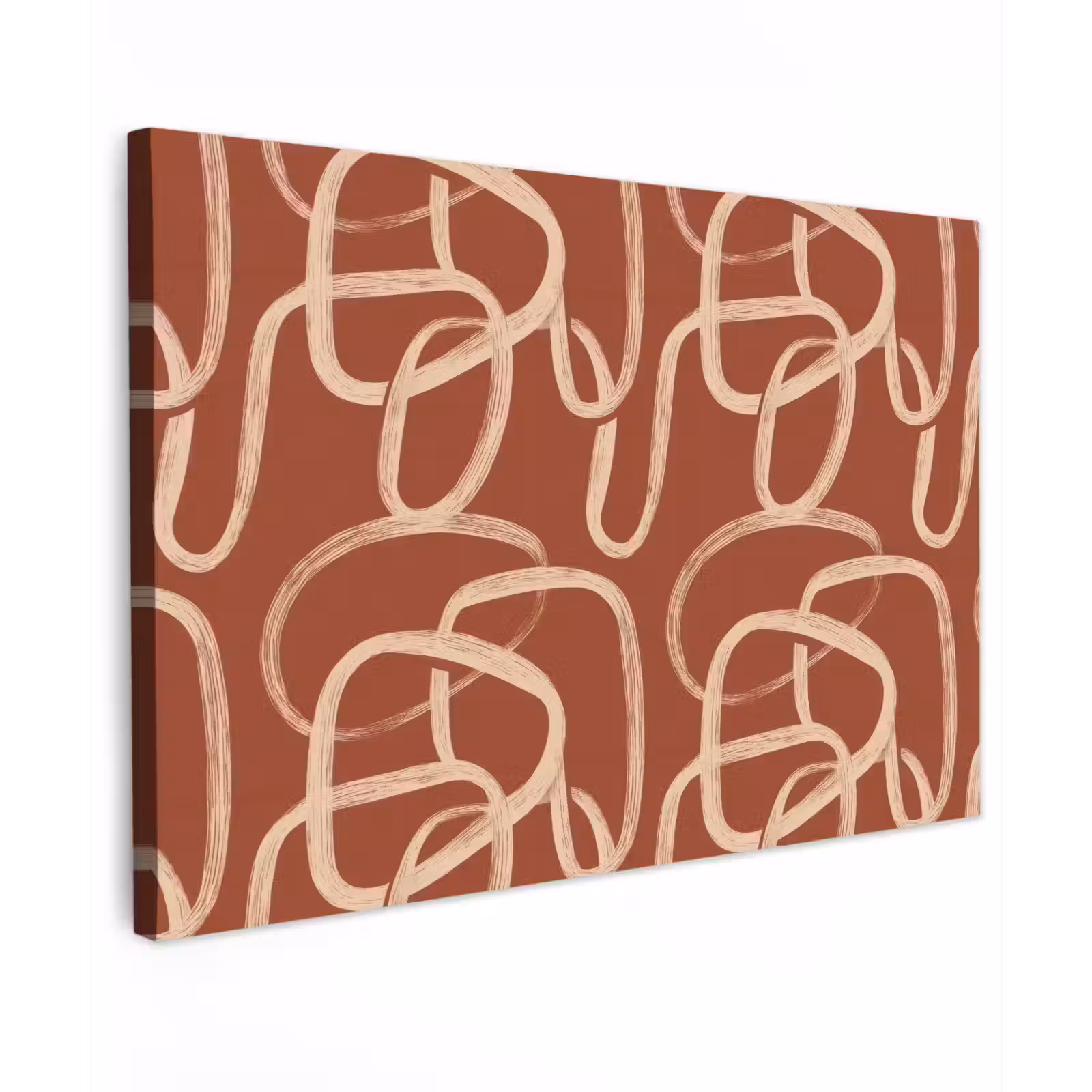 Buiten canvas - Lijnen - Abstract - Organisch - Terracotta - Crème — 1