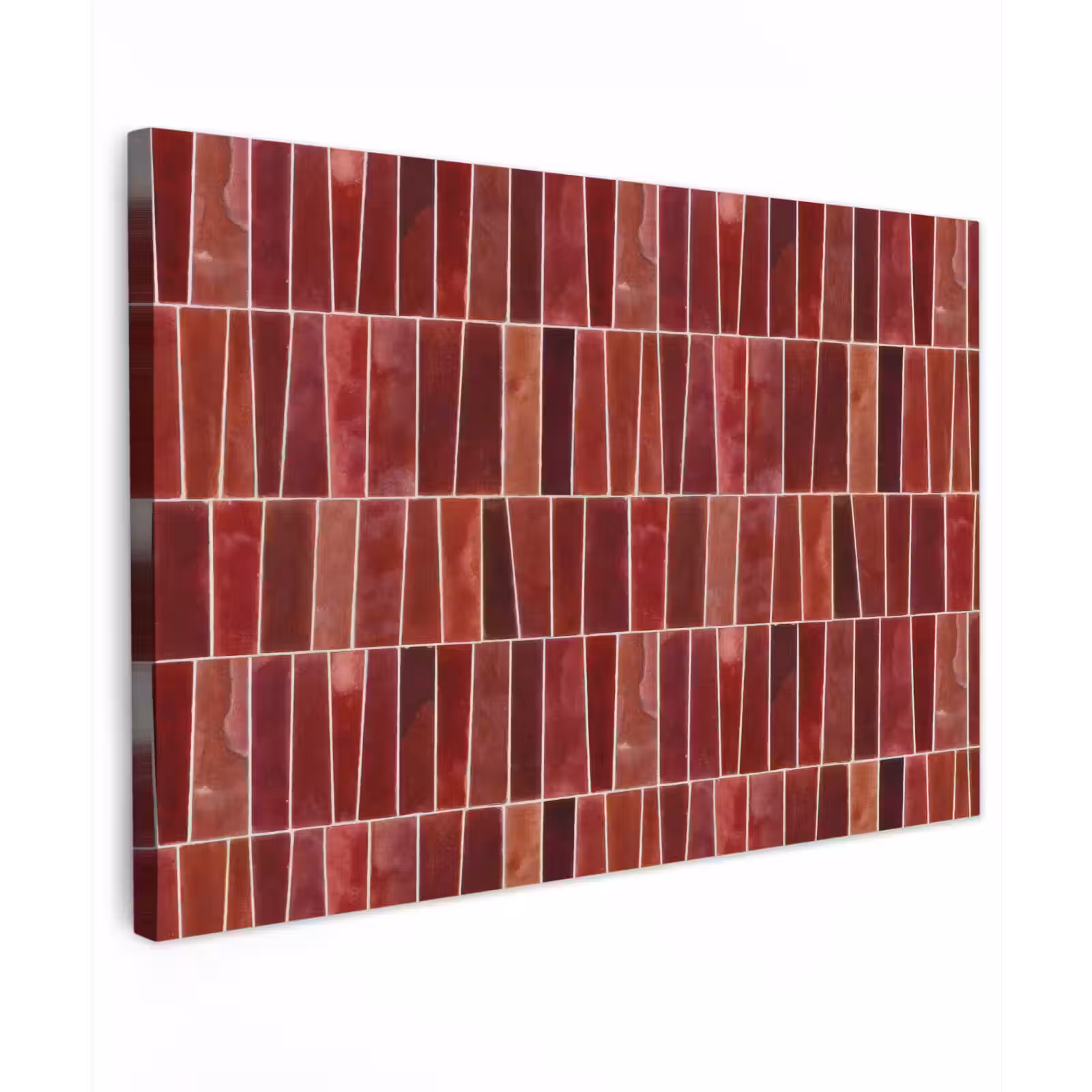 Buiten canvas - Tegels - Modern - Structuur - Dieprood — 1