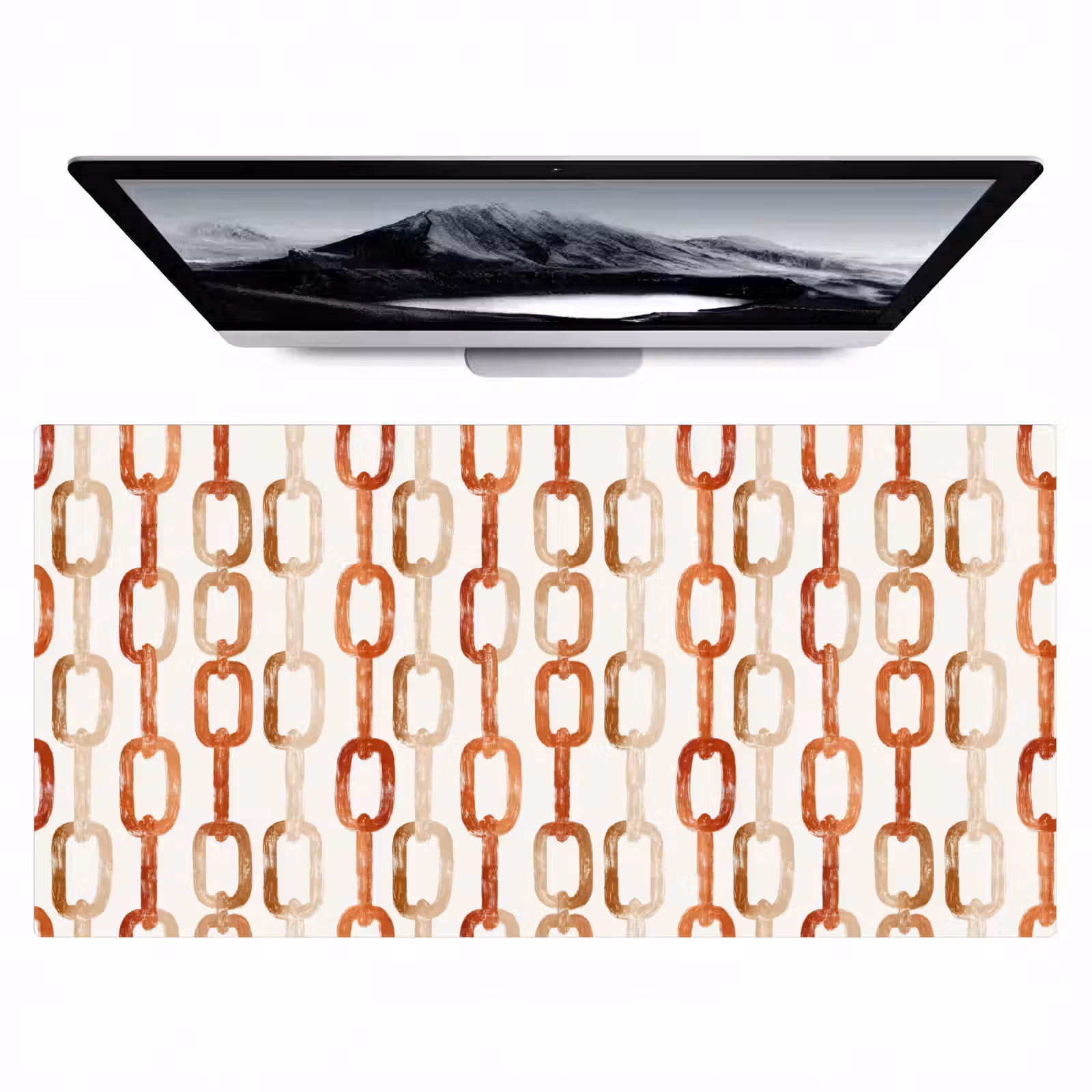 Bureau onderlegger - Schakels - Patroon - Aquarel - Terracotta — 1