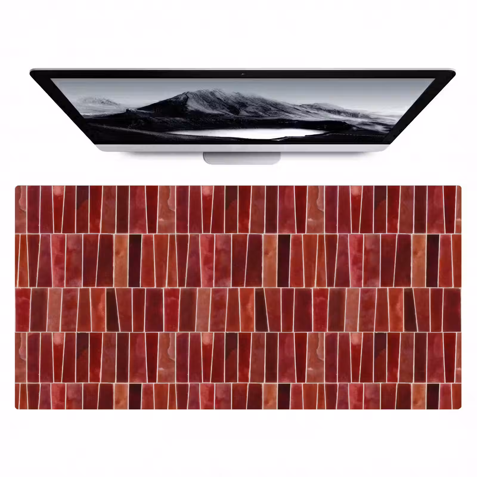 Bureau onderlegger - Tegels - Modern - Structuur - Dieprood — 1