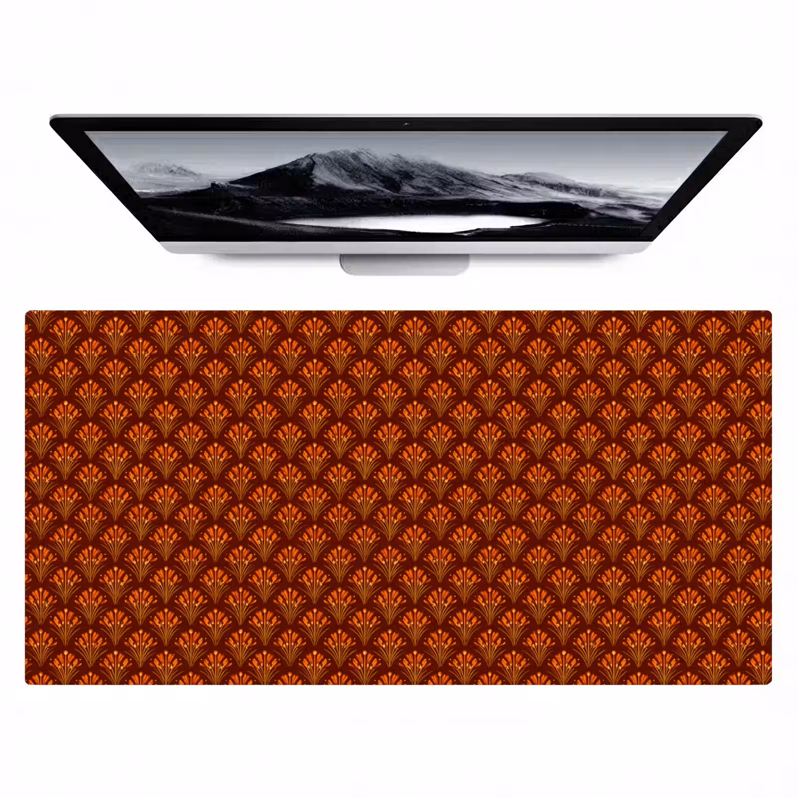 Bureau onderlegger - Waaiers - Art Deco - Botanisch - Roestbruin - Oranje — 1