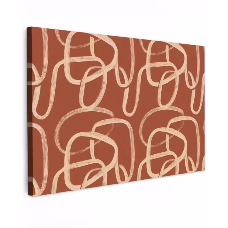 Buiten canvas - Lijnen - Abstract - Organisch - Terracotta - Crème — 1