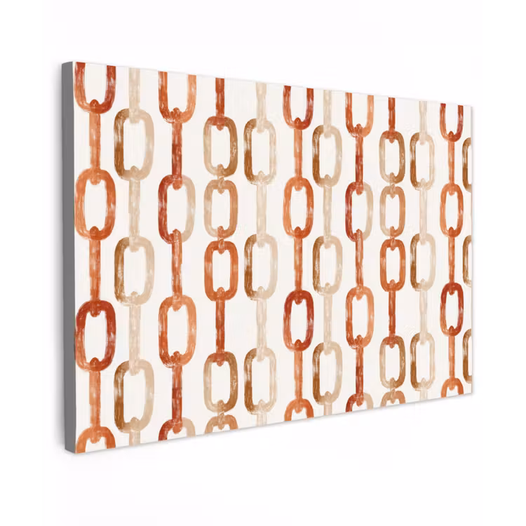 Buiten canvas - Schakels - Patroon - Aquarel - Terracotta — 1
