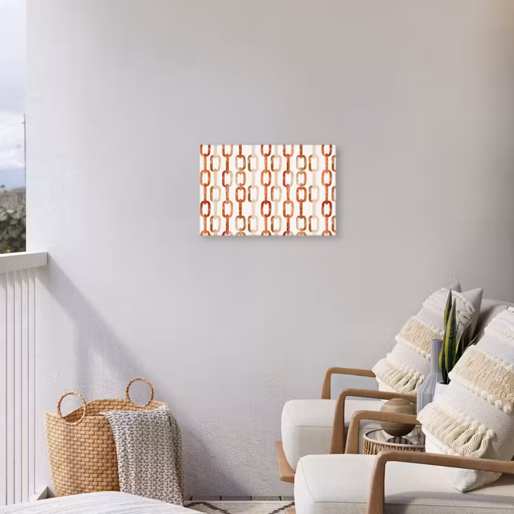 Buiten canvas - Schakels - Patroon - Aquarel - Terracotta — 4