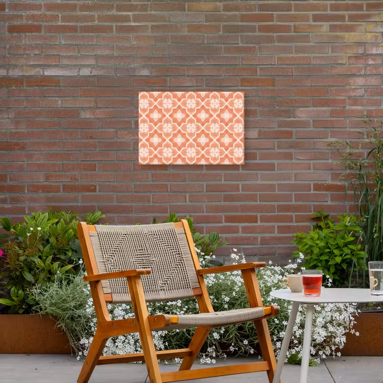 Buiten canvas - Tegelpatroon - Arabesk - Vintage - Terracotta — 2