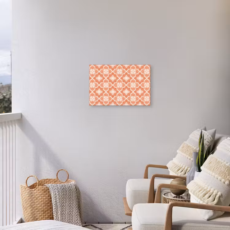 Buiten canvas - Tegelpatroon - Arabesk - Vintage - Terracotta — 4