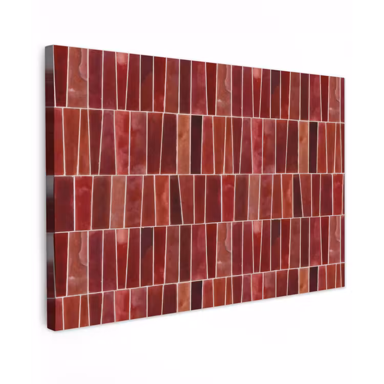 Buiten canvas - Tegels - Modern - Structuur - Dieprood — 1