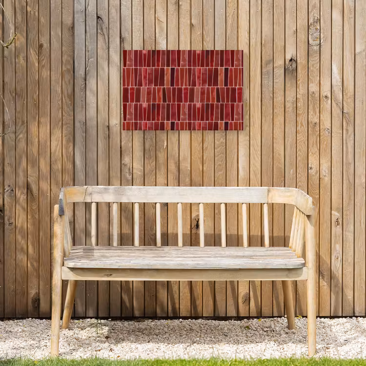 Buiten canvas - Tegels - Modern - Structuur - Dieprood — 3